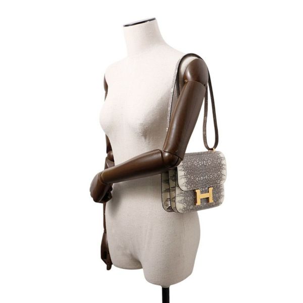 エルメス ミニ コンスタンス3 ミロワール オンブレ/ゴールド金具 リザードナチュラ B刻印