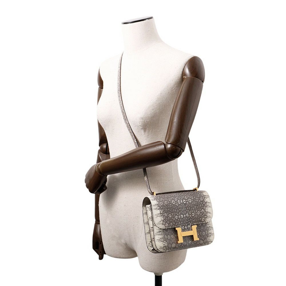 エルメス ミニ コンスタンス3 ミロワール オンブレ/ゴールド金具 リザードナチュラ B刻印