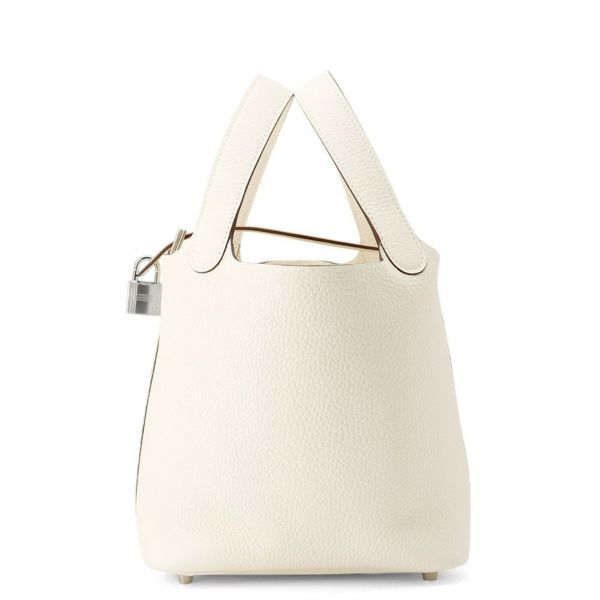 エルメス ハンドバッグ ピコタンロックPM ナタ/シルバー金具 トリヨンクレマンス K刻印 HERMES トートバッグ