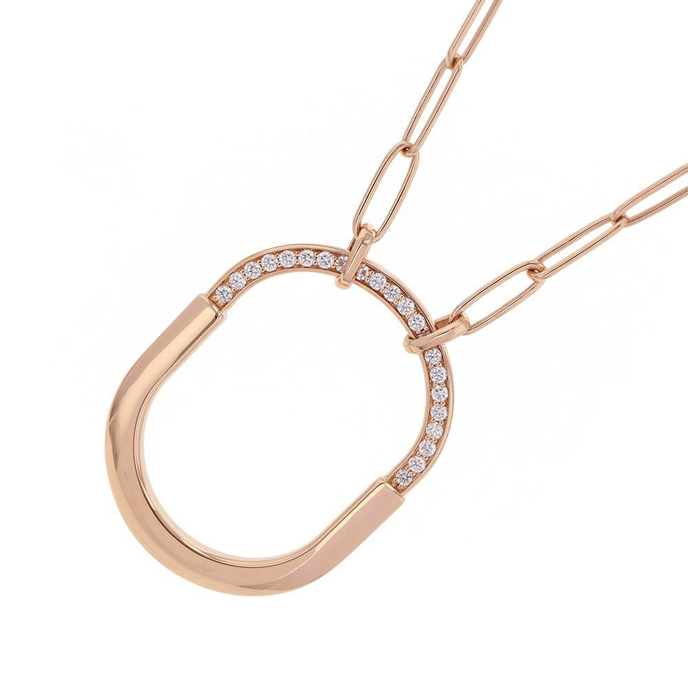 ティファニー ネックレス ティファニー ロック ペンダント ラージ ダイヤモンド 計0.43ct K18PGピンクゴールド Tiffany&Co.