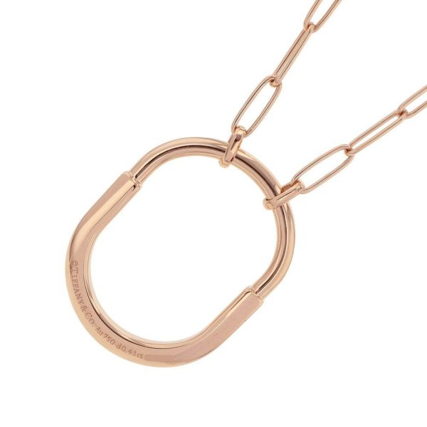 ティファニー ネックレス ティファニー ロック ペンダント ラージ ダイヤモンド 計0.43ct K18PGピンクゴールド Tiffany&Co.