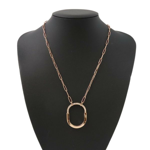 ティファニー ネックレス ティファニー ロック ペンダント ラージ ダイヤモンド 計0.43ct K18PGピンクゴールド Tiffany&Co.