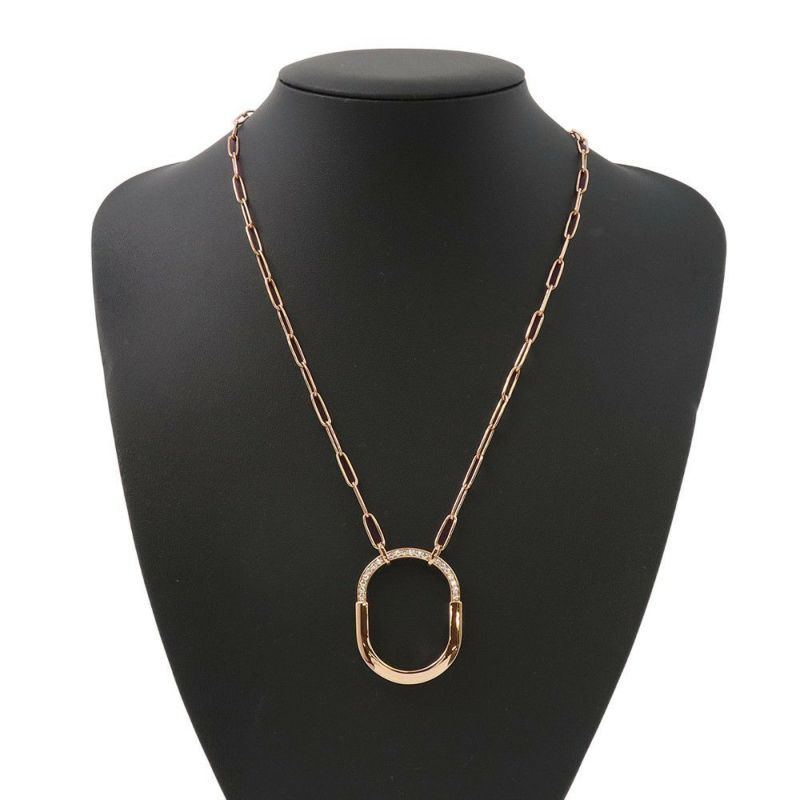 ティファニー ネックレス ティファニー ロック ペンダント ラージ ダイヤモンド 計0.43ct K18PGピンクゴールド Tiffany&Co.