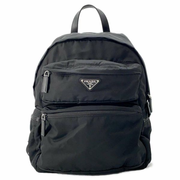 プラダ リュック ロゴ ナイロン 2VZ025 PRADA バッグ バックパック 黒