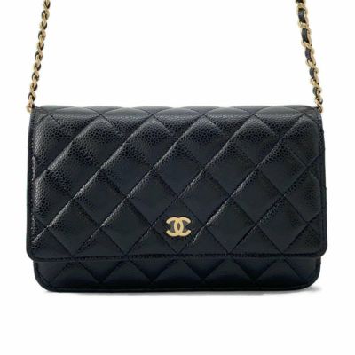 シャネル チェーンウォレット マトラッセ ココマーク パール ラムスキン AP2583 CHANEL 黒 |  中古・新品ブランド販売ギャラリーレア公式通販