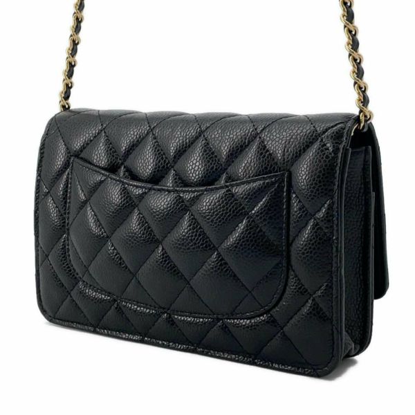 シャネル チェーンウォレット マトラッセ ココマーク キャビアスキン AP0250 CHANEL 財布 黒