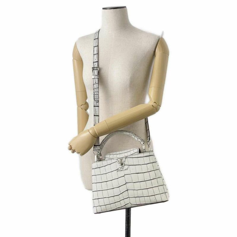 ルイヴィトン ハンドバッグ カプシーヌBB クロコダイル LOUIS VUITTON 2wayショルダー 白