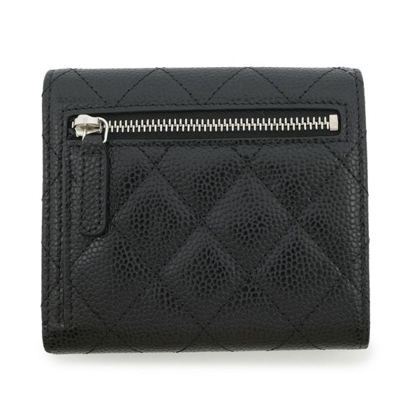 CHANEL シャネル 財布 二つ折り財布 ココマーク キャビアスキン シャネル 三つ折り財布 クラシック スモール フラップ