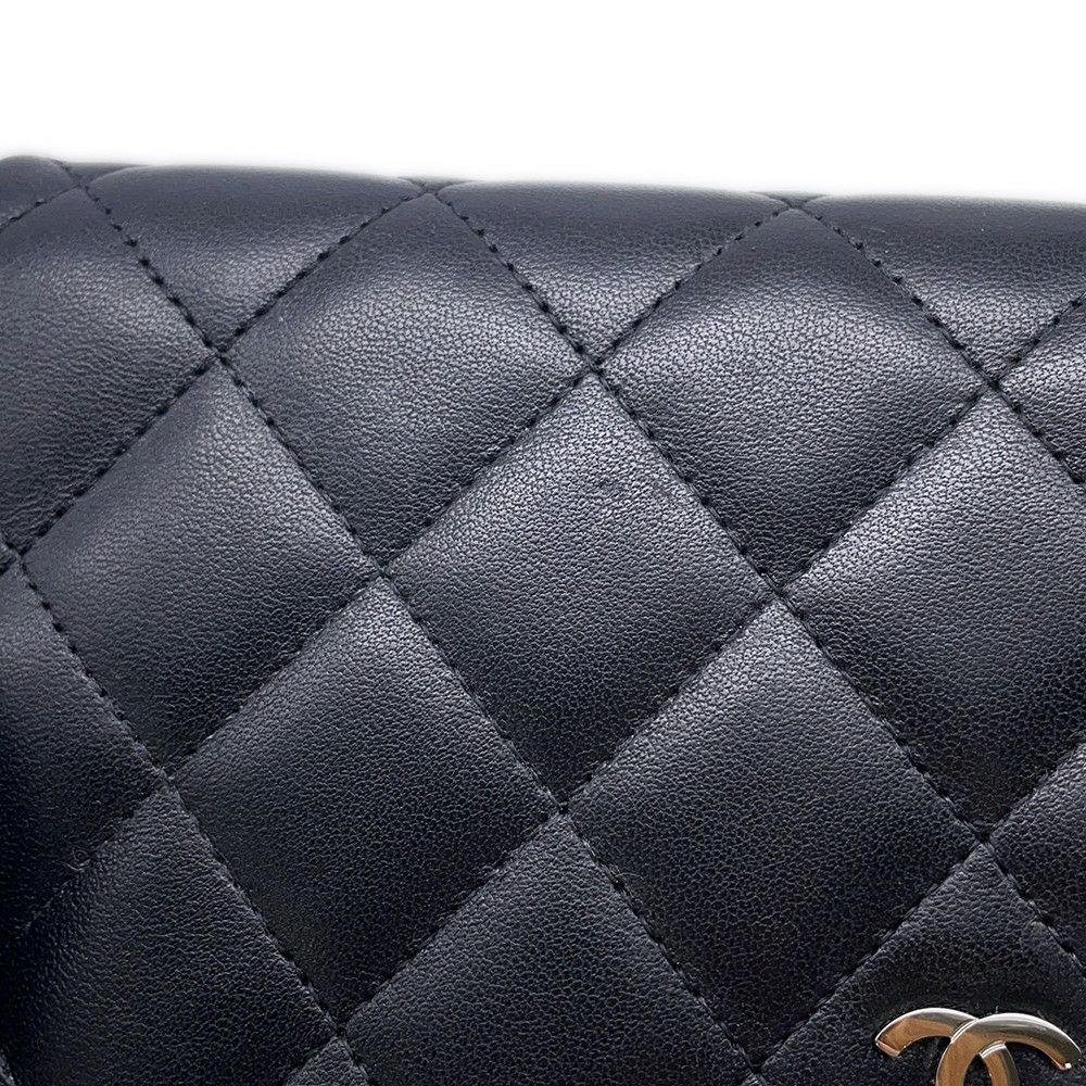 シャネル チェーンウォレット クラシック マトラッセ ココマーク ラムスキン AP0250 CHANEL 財布 ブラック 黒