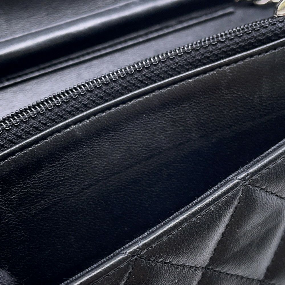 シャネル チェーンウォレット クラシック マトラッセ ココマーク ラムスキン AP0250 CHANEL 財布 ブラック 黒