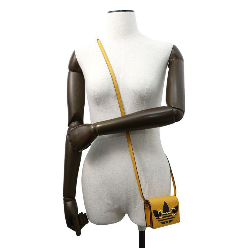 グッチ ショルダーウォレット アディダスコラボ ホースビット レザー 702248 GUCCI adidas 財布