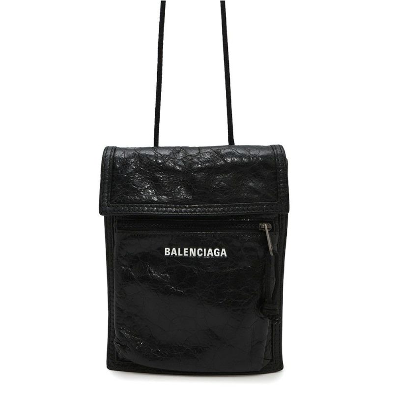 バレンシアガ ショルダーポーチ エクスプローラー レザー 532298 BALENCIAGA サコッシュ 黒