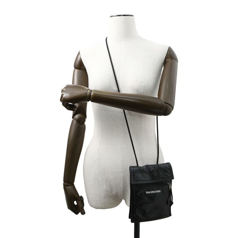 バレンシアガ ショルダーポーチ エクスプローラー レザー 532298 BALENCIAGA サコッシュ 黒