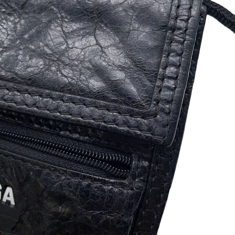 バレンシアガ ショルダーポーチ エクスプローラー レザー 532298 BALENCIAGA サコッシュ 黒