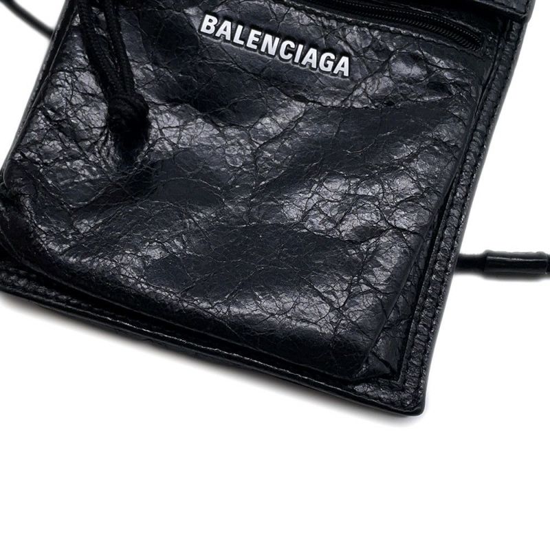 バレンシアガ ショルダーポーチ エクスプローラー レザー 532298 BALENCIAGA サコッシュ 黒