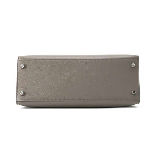 エルメス ハンドバッグ ケリー28 外縫い エタン/シルバー金具 エプソン U刻印 HERMES Kelly 2wayバッグ