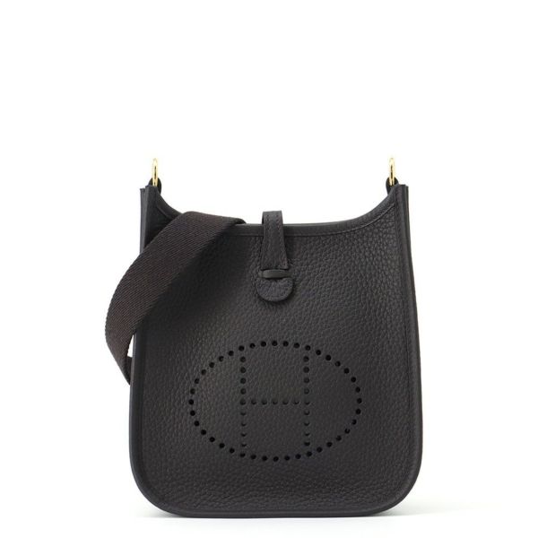 エルメス ショルダーバッグ エブリンTPM 111cm プルノワール/ゴールド金具 トリヨンクレマンス W刻印 HERMES Evelyne