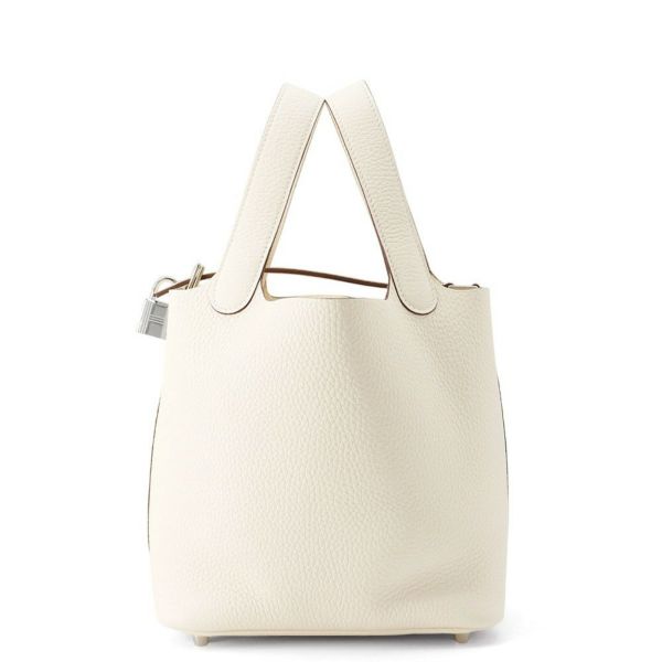 エルメス ハンドバッグ ピコタンロックPM ナタ/シルバー金具 トリヨンクレマンス K刻印 HERMES トートバッグ
