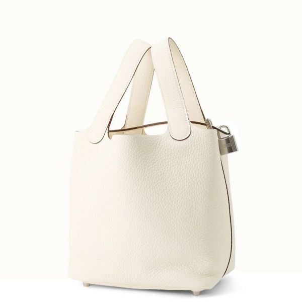 エルメス ハンドバッグ ピコタンロックPM ナタ/シルバー金具 トリヨンクレマンス K刻印 HERMES トートバッグ