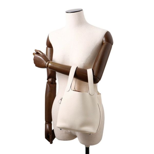 エルメス ハンドバッグ ピコタンロックPM ナタ/シルバー金具 トリヨンクレマンス K刻印 HERMES トートバッグ