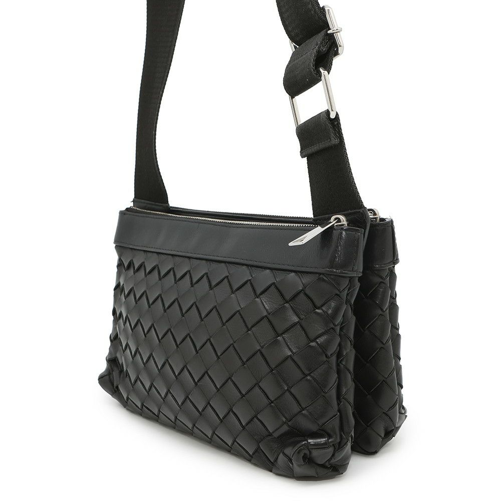ボッテガヴェネタ ショルダーバッグ イントレチャート デュオ 651938 BOTTEGA VENETA 黒