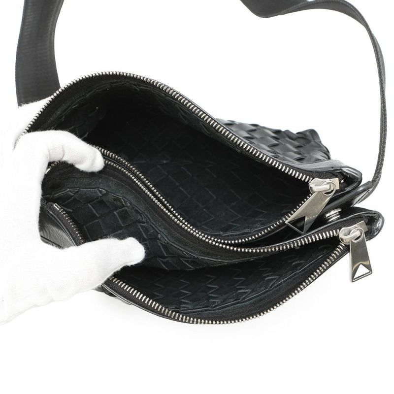 ボッテガヴェネタ ショルダーバッグ イントレチャート デュオ 651938 BOTTEGA VENETA 黒