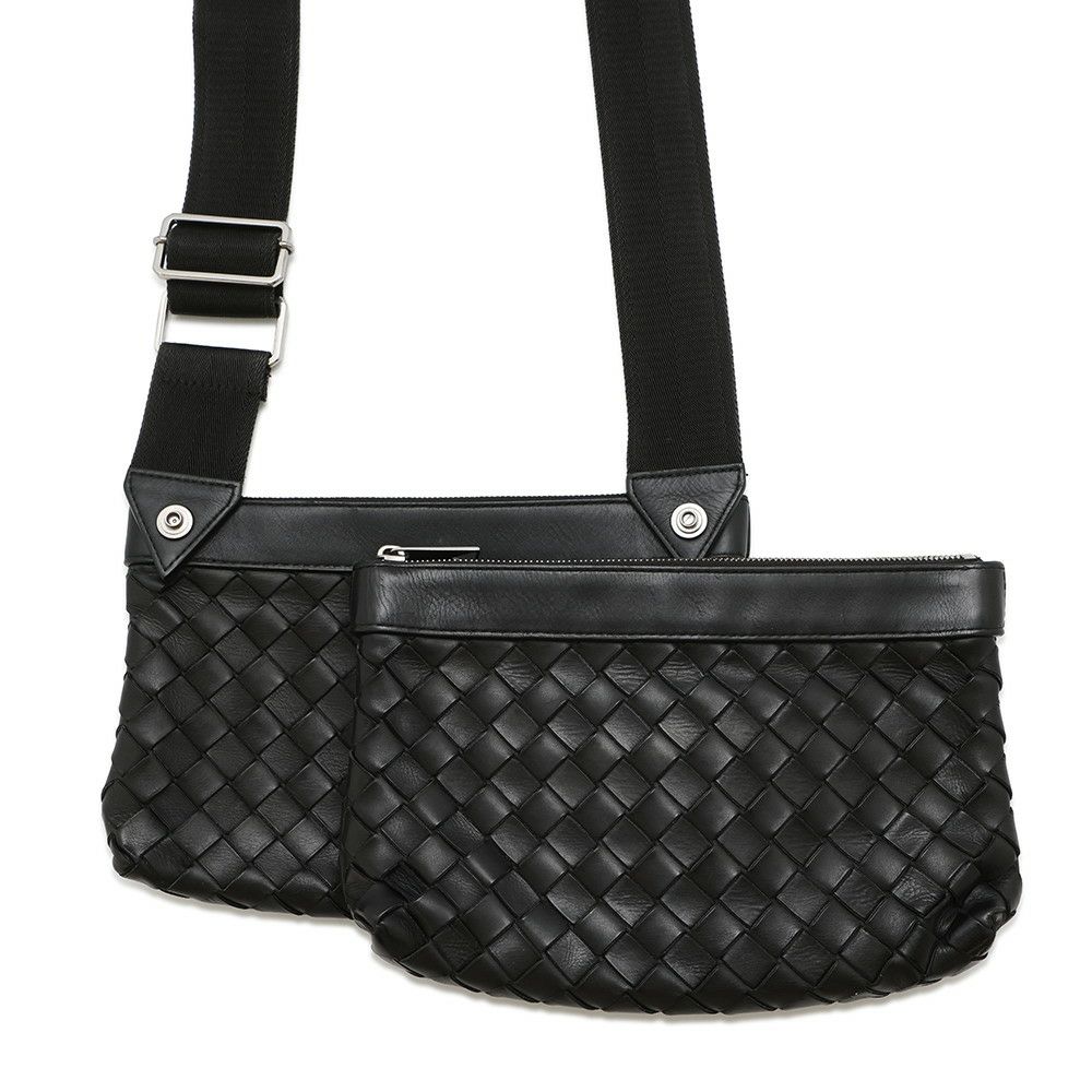 ボッテガヴェネタ ショルダーバッグ イントレチャート デュオ 651938 BOTTEGA VENETA 黒
