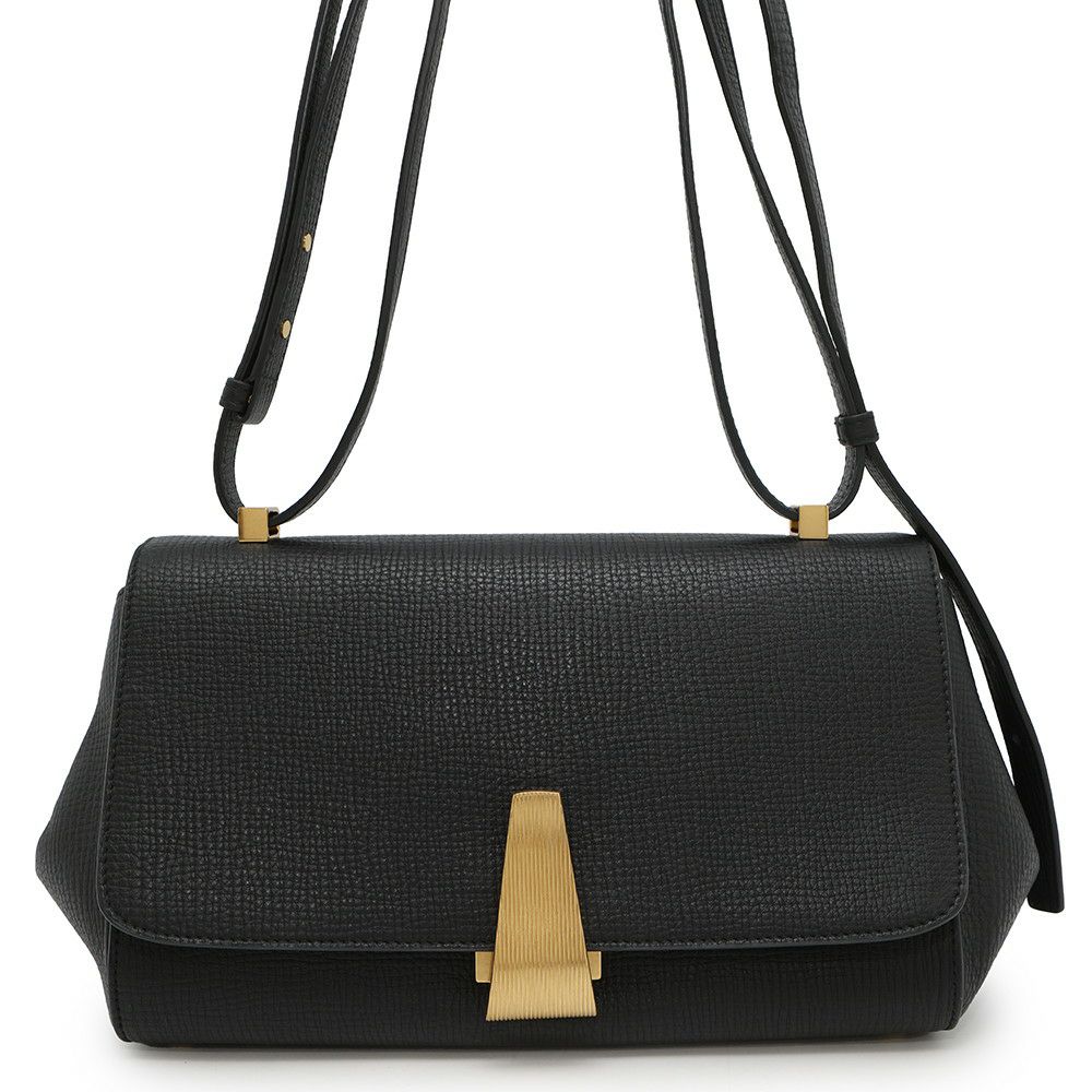 ボッテガヴェネタ ショルダーバッグ アングル パルメラート レザー 576143 BOTTEGA VENETA 黒