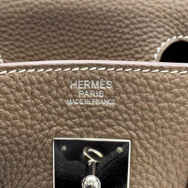 エルメス バーキン30 エトゥープ/シルバー金具 トゴ □O刻印 HERMES Birkin ハンドバッグ