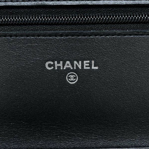 シャネル チェーンウォレット マトラッセ ココマーク ラムスキン AP0250 CHANEL 財布 黒