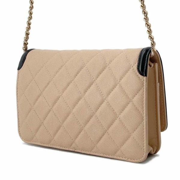 シャネル チェーンウォレット CCフィリグリー ココマーク マトラッセ キャビアスキン A84451 CHANEL 財布 黒