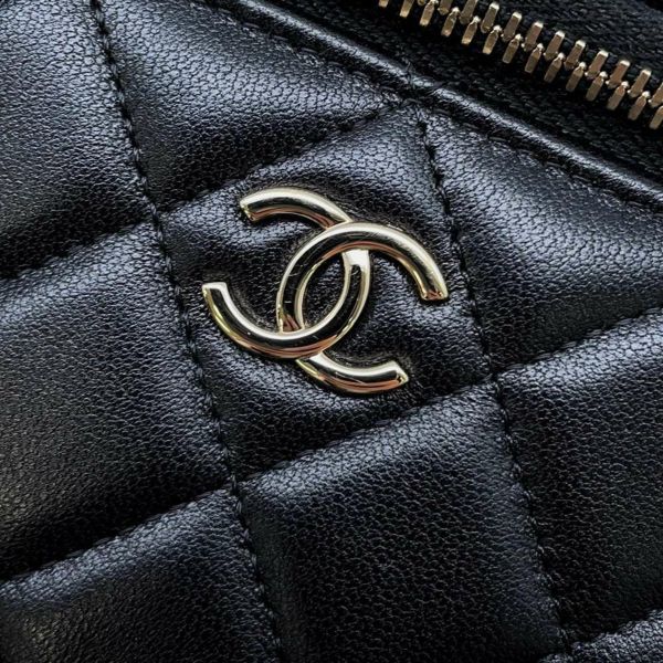 シャネル チェーンショルダーバッグ マトラッセ ココマーク ヴァニティケース ラムスキン AP2199 CHANEL 黒