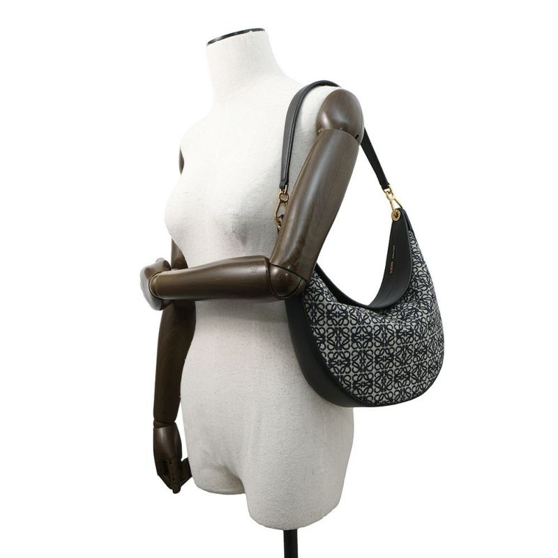 ロエベ ショルダーバッグ ルナバッグ ジャカード レザー A923PL9X01 LOEWE ワンショルダー 黒