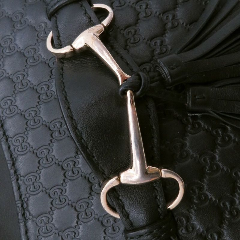グッチ チェーンショルダーバッグ マイクログッチシマ ホースビット レザー 449636 GUCCI 黒 アウトレット品