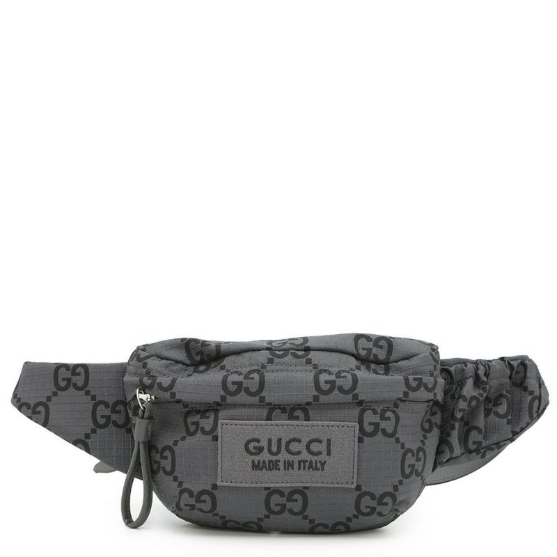 グッチ ボディバッグ エコナイロンGG/ポリエステル ベルトバッグ 767934 GUCCI ウエストバッグ 黒