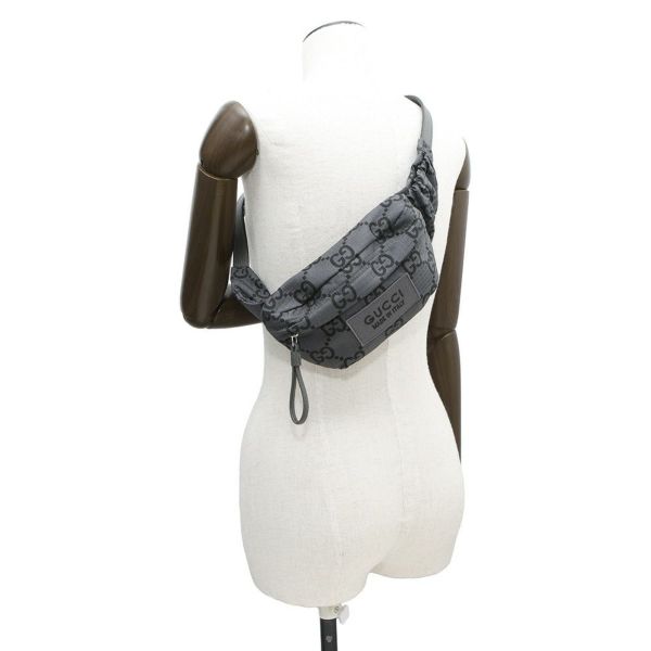 グッチ ボディバッグ エコナイロンGG/ポリエステル ベルトバッグ 767934 GUCCI ウエストバッグ 黒