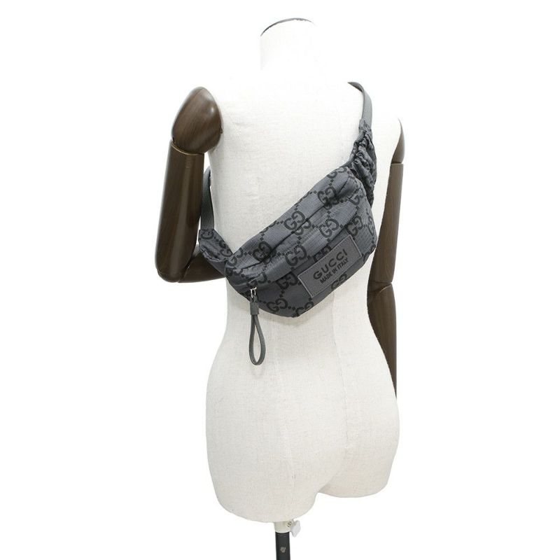 グッチ ボディバッグ エコナイロンGG/ポリエステル ベルトバッグ 767934 GUCCI ウエストバッグ 黒