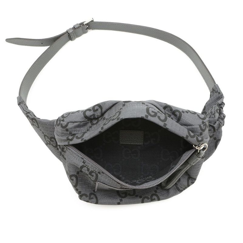 グッチ ボディバッグ エコナイロンGG/ポリエステル ベルトバッグ 767934 GUCCI ウエストバッグ 黒