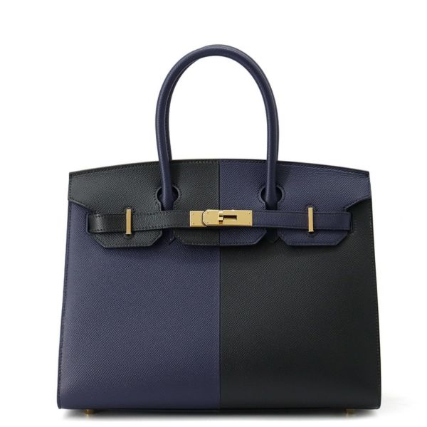 エルメス バーキン30 セリエ カザック ブラック/ブルーインディゴ/ブルーフリーダ/ゴールド金具 Z刻印 HERMES Birkin 黒
