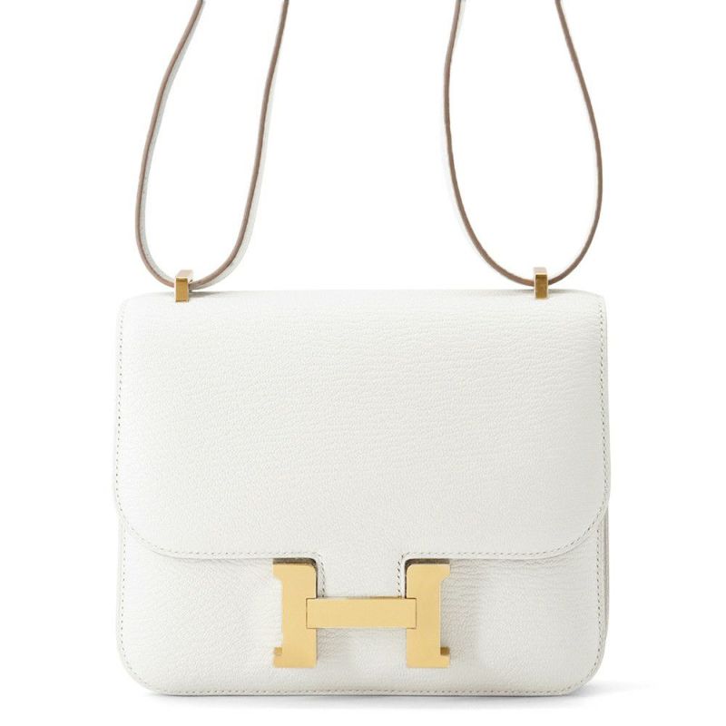 エルメス ミニ コンスタンス3 ミロワール グリスペール/ゴールド金具 シェブルミゾル K刻印 シェーブル