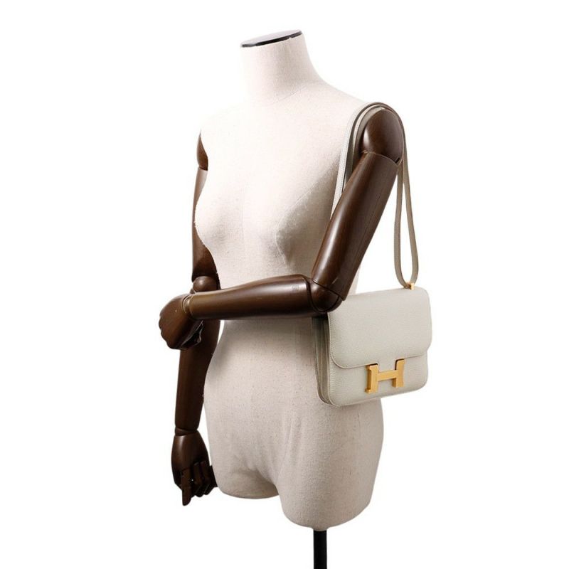 エルメス ミニ コンスタンス3 ミロワール グリスペール/ゴールド金具 シェブルミゾル K刻印 シェーブル