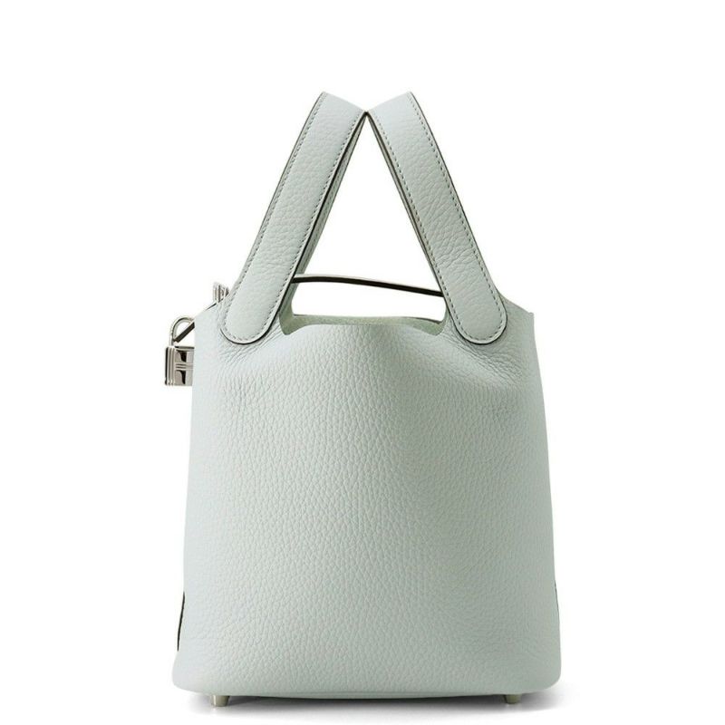 エルメス ハンドバッグ ピコタンロックPM ブルーペール/シルバー金具 トリヨンクレマンス W刻印