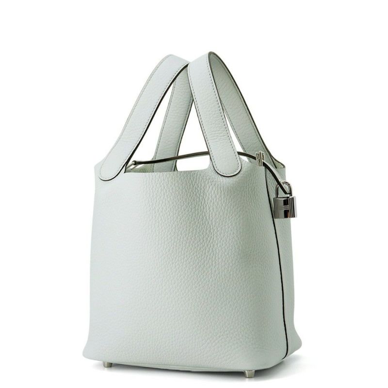 エルメス ハンドバッグ ピコタンロックPM ブルーペール/シルバー金具 トリヨンクレマンス W刻印