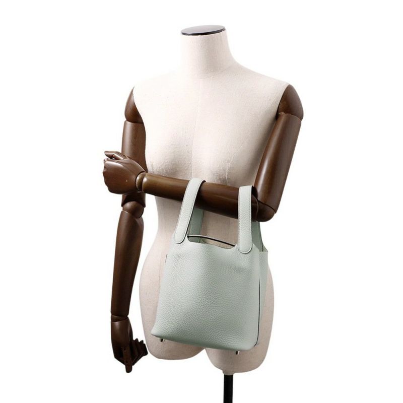 エルメス ハンドバッグ ピコタンロックPM ブルーペール/シルバー金具 トリヨンクレマンス W刻印