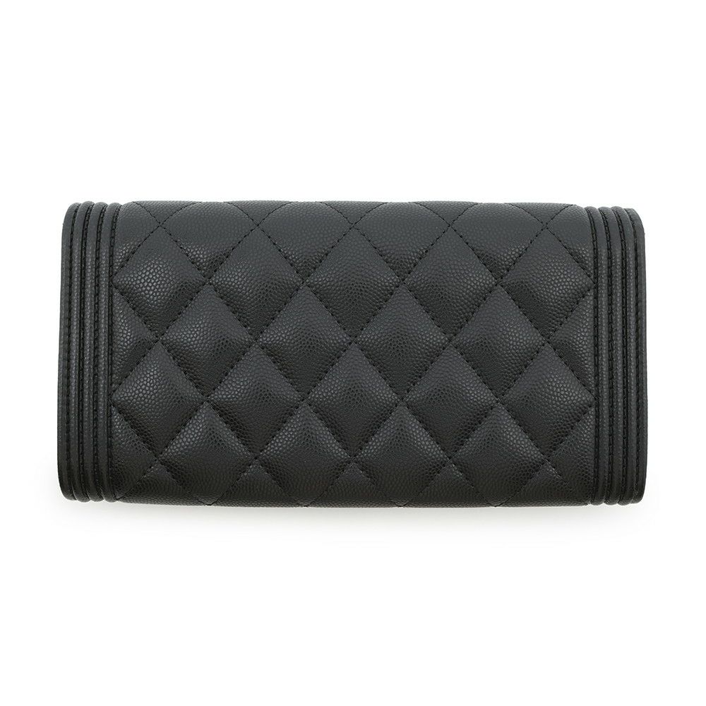 シャネル 長財布 ボーイシャネル マトラッセ ココマーク キャビアスキン A80286 CHANEL 財布 ブラック 黒