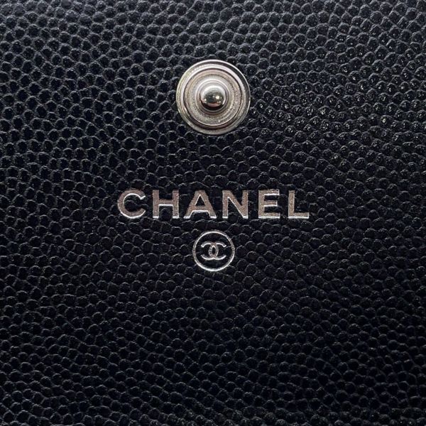 シャネル 長財布 ボーイシャネル マトラッセ ココマーク キャビアスキン A80286 CHANEL 財布 ブラック 黒