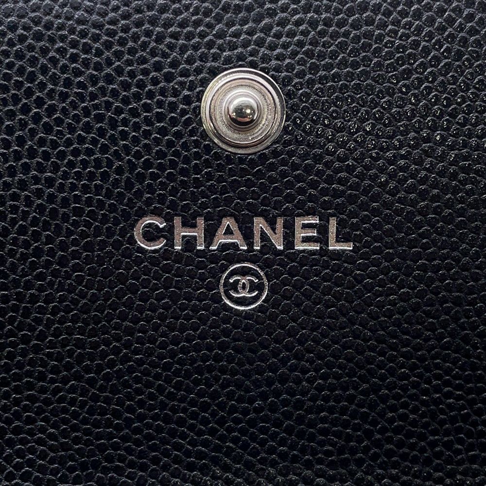シャネル 長財布 ボーイシャネル マトラッセ ココマーク キャビアスキン A80286 CHANEL 財布 ブラック 黒