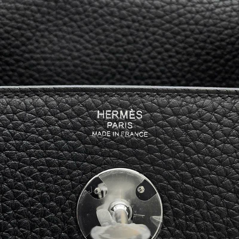 エルメス ハンドバッグ リンディ26 ブラック/シルバー金具 トリヨンクレマンス B刻印 2wayショルダー 黒