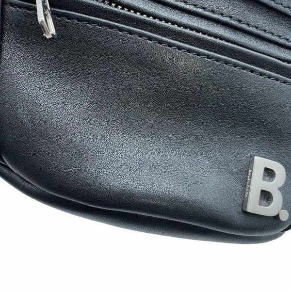 バレンシアガ ボディバッグ Bロゴ レザー 580028 BALENCIAGA ウエストバッグ ベルトバッグ 黒