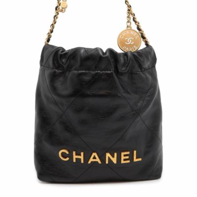 シャネル ハンドバッグ CHANEL 22 ミニ ココマーク パール シャイニー